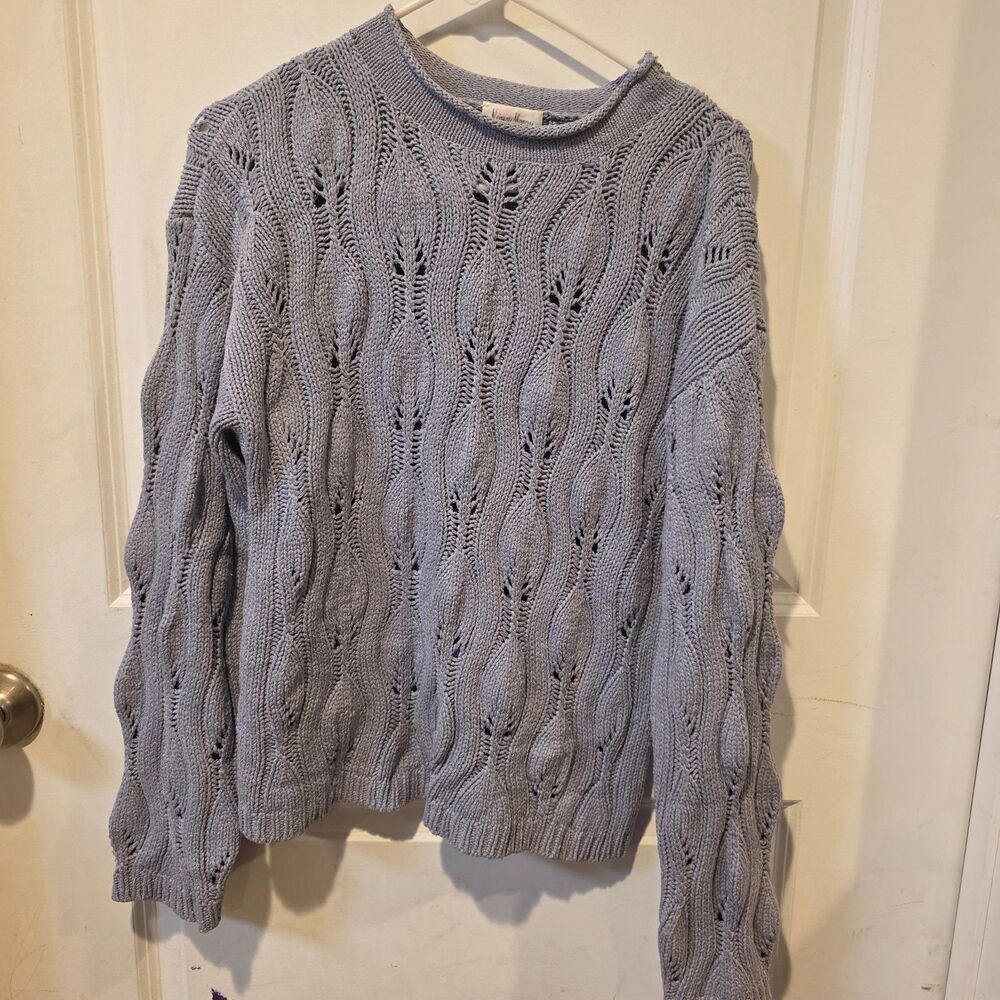 Vintage Luxury Neiman Marcus 100% Silk Pointelle Knit Sweater Size Medium